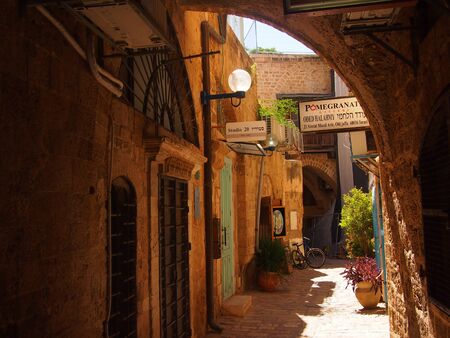 Atmospheric old alleyways of Tel Aviv's Arabic quarter, Jaffa.の写真素材