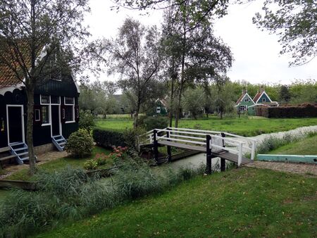 Dutch landscape view at Zaanse Schansの写真素材
