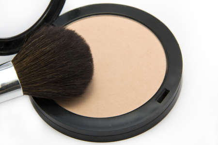 face powder with brushの写真素材