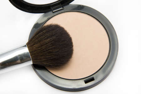 face powder with brushの写真素材