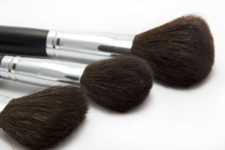 make up brushes on the white backgroundの写真素材