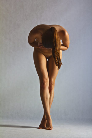 Nude woman - studioの写真素材