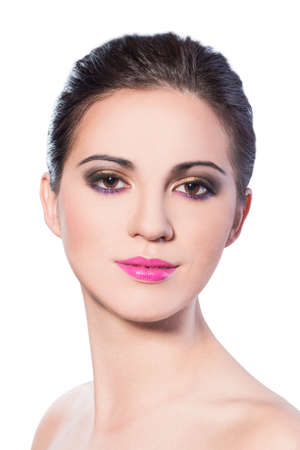 Woman face close upの写真素材