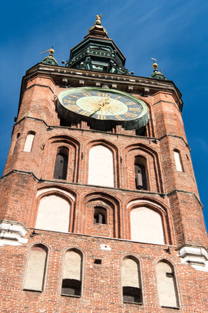The tower of city hall in Gdansk, Poland