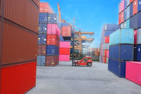 Containers on the wharf. International shipping logisticsの写真素材