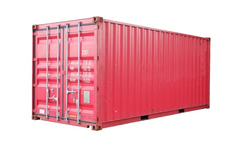 Red container cut white background In order to be easy to useの写真素材