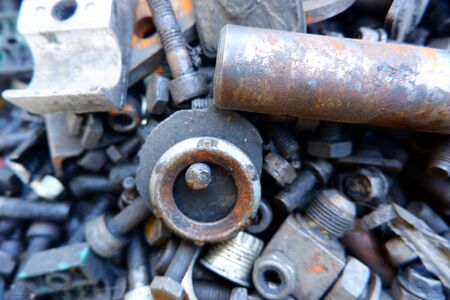Concept of recycling old scrap iron scrap metal industryの写真素材