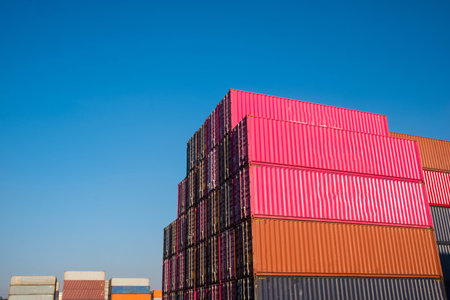 Container stack In the cargo yard