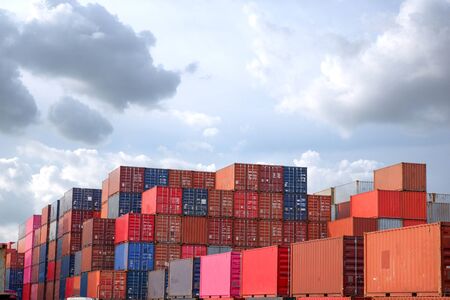 Container Division In the boat challenge to wait for exportの写真素材