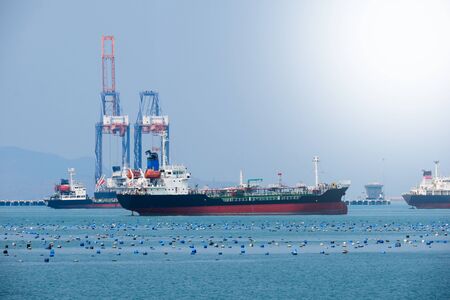 Cargo ship for international import and exportの写真素材