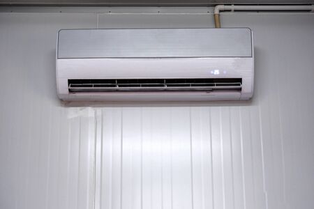 White wall mounted air conditionerの写真素材