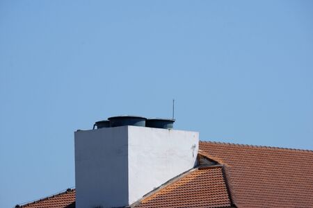 Reservoir tank on the roofの写真素材