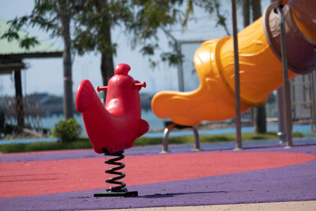 Children's playground, outdoor in the garden