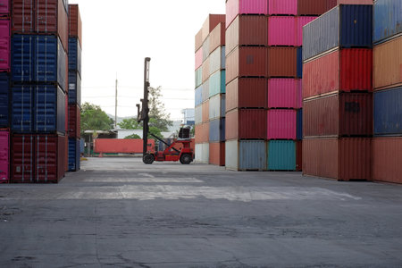 container stack in the container yard