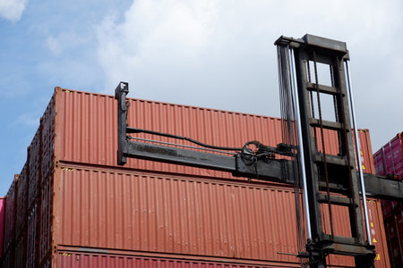 Drums and container handles, viewed from aboveの写真素材
