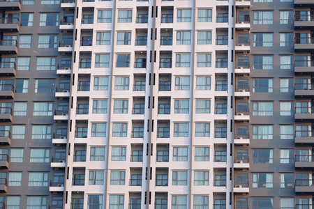quiet residential building wall sceneの写真素材