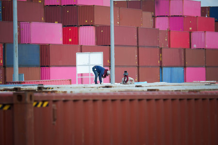 container technician In the container storage yard