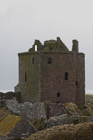 The ruins of Dunnottar Castle, Stonehaven, Scotlandの写真素材