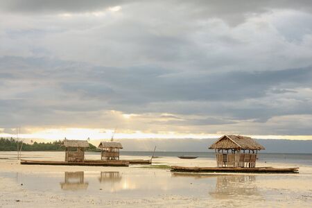 Bamboo floating house / restaurant  in Bohol, Philippinesの写真素材