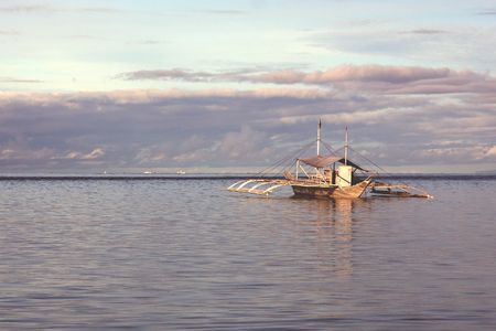 Fishing boat on Bohol Island, Philippinesの写真素材