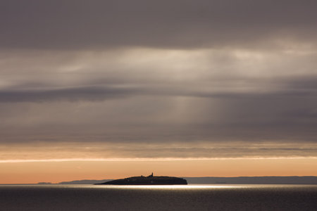 Sunshine over the Isle of Mayの写真素材