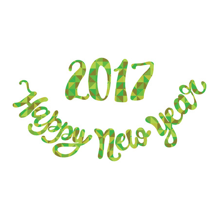 Happy New Year. Green diamonds. Isolated object on white background.のイラスト素材