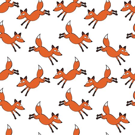 Red fox. Seamless vector pattern (background).のイラスト素材