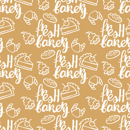 Fresh bakery. Seamless vector pattern (background).のイラスト素材