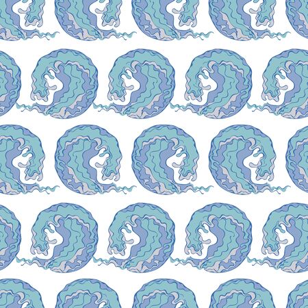 Waves. Circles. Seamless vector pattern (background).のイラスト素材