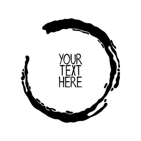 Round frame. Your text here. Isolated vector object on white background.のイラスト素材