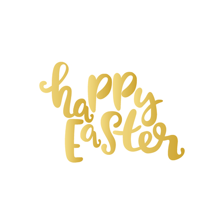 Happy easter. Lettering. Isolated vector object on white background.のイラスト素材
