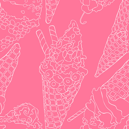 Ice cream. Seamless vector pattern (background).のイラスト素材