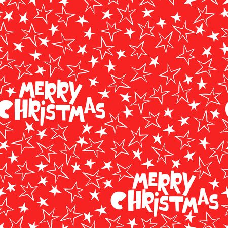 Merry Christmas. Stars Seamless vector pattern (background). Holiday print.のイラスト素材