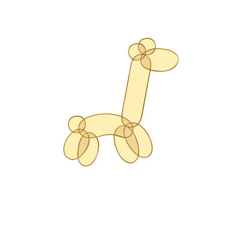 Balloons are animals. Giraffe. Isolated vector object on white background. Yellow.のイラスト素材