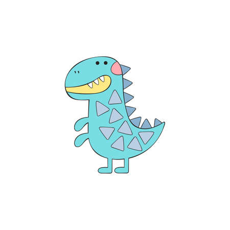 Dinosaur. Tyrannosaurus rex. Cartoon character. Isolated vector object on white background.のイラスト素材