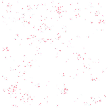 Paint drops. Spray. Spots. Little cute hearts. Seamless vector pattern (background).のイラスト素材