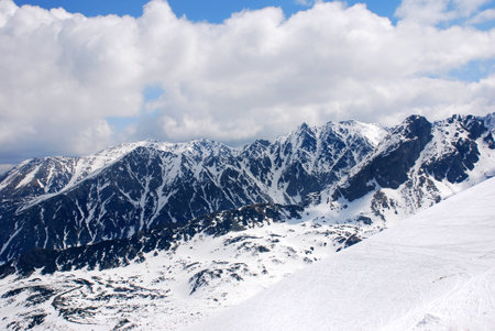 The expansive view of the winter photographed from Kasprowy (Tatra Mountains)の写真素材