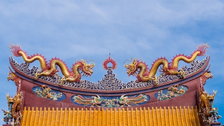 Chinese Dragon Sculptureの写真素材