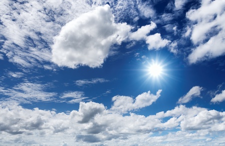 White clouds and blue sky  Nature background の写真素材