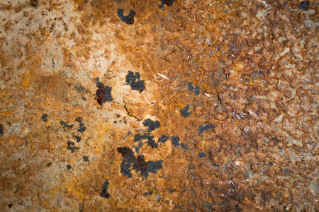 Texture of old and rusty metal plate.
