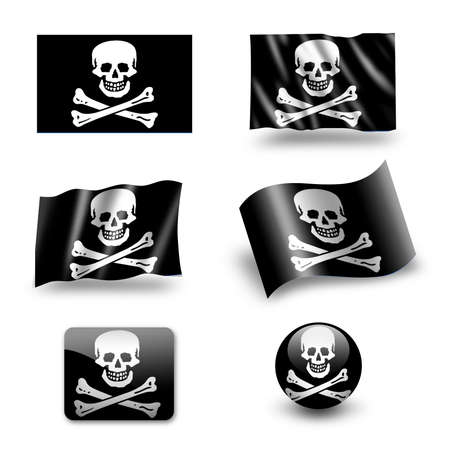 banner black pirat symbol iconの写真素材