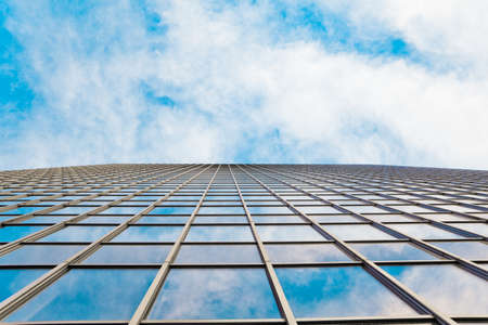 abstract glass skyscraper. Glass wall of office buildings. modern glass silhouettes. Modern office. の写真素材