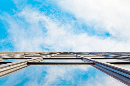 abstract glass skyscraper. Glass wall of office buildings. modern glass silhouettes. Modern office. の写真素材