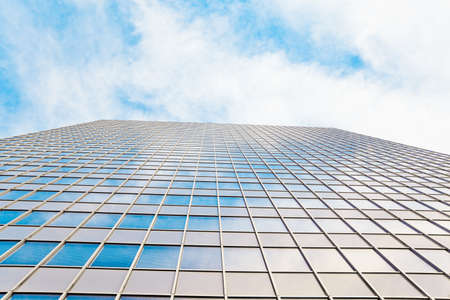 abstract glass skyscraper. Glass wall of office buildings. modern glass silhouettes. Modern office. の写真素材