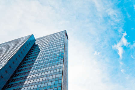abstract glass skyscraper. Glass wall of office buildings. modern glass silhouettes. Modern office. の写真素材