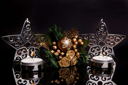Christmas decorations on white background.の写真素材