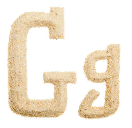 sand alphabet isolatedの写真素材