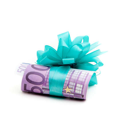 500 euro money gift isolatedの写真素材