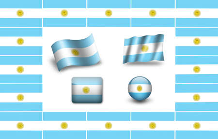 Argentina flag icon setの写真素材