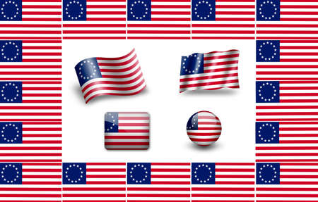 Betsy ross flag icon setの写真素材